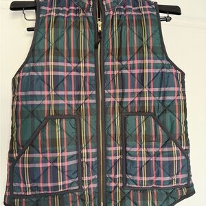 J. Crew Plaid Vest - Green and Pink